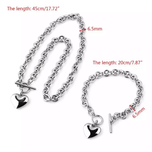 Stainless Steel Set Necklace Bracelet - Picture 4 of 5